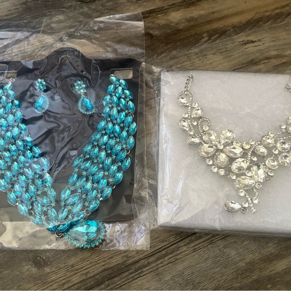 Rhinestone Necklace Jewelry Set